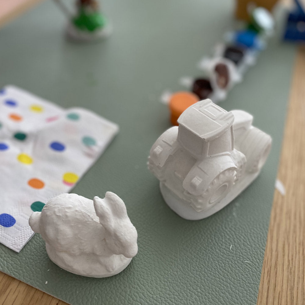 mako moulages bienvenue ferme animaux loisirs creatifs enfants moulage peinture figurines platre lapin tracteur 