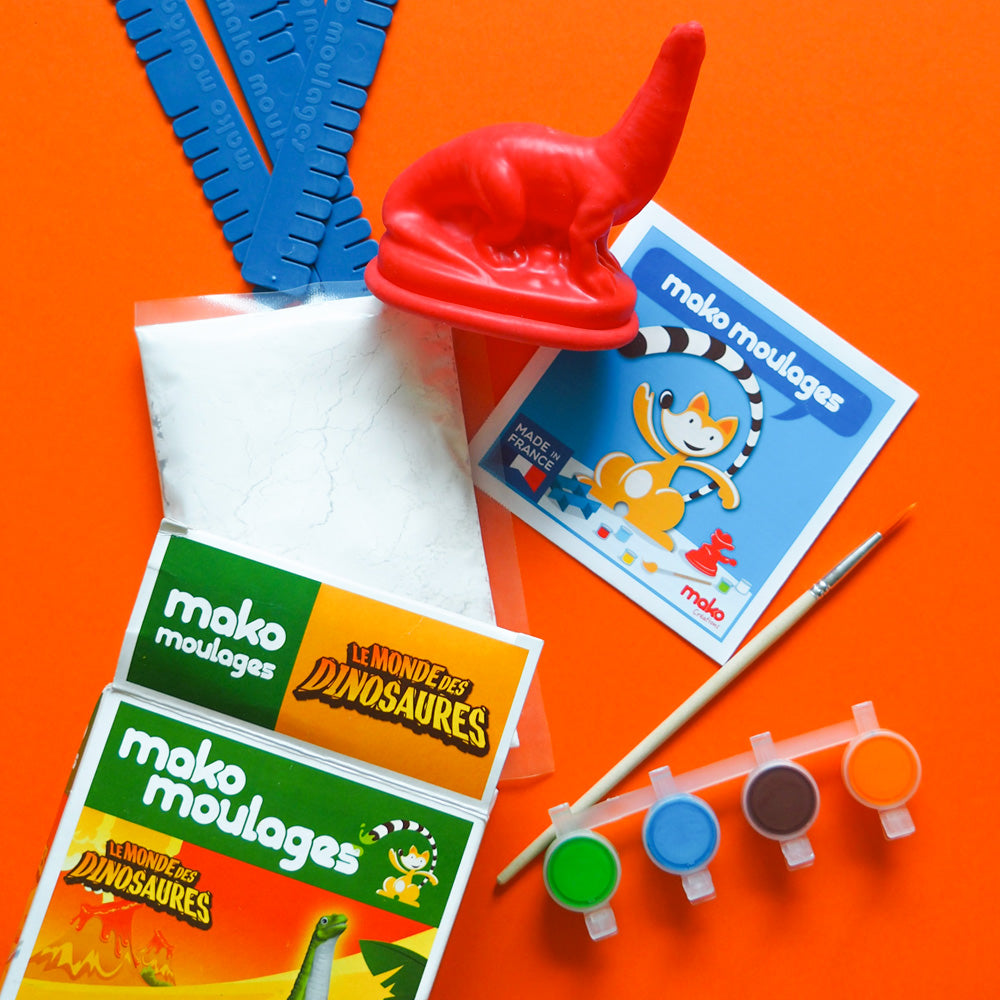 Mako Moulages - Diplodocus - Kit de moulage et de peinture - Pour enfants  dès 5 ans bleu - Mako Créations