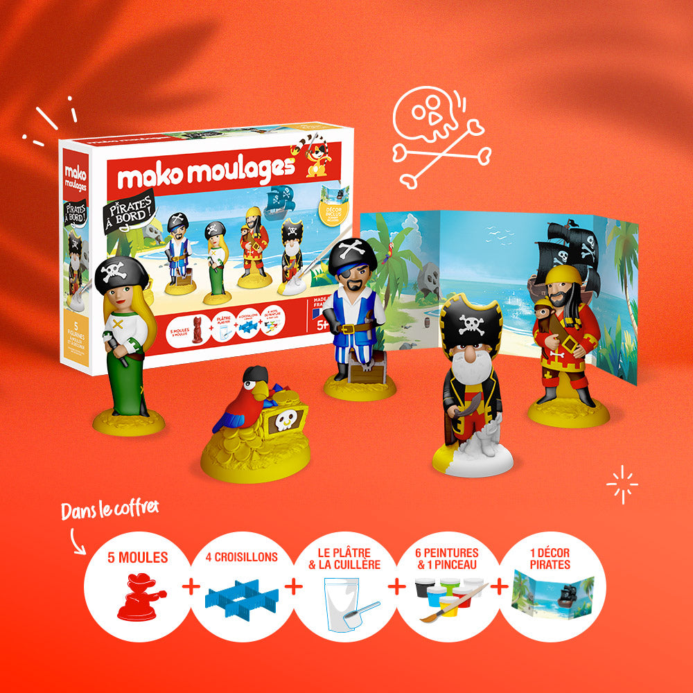 Mako Moulages - Pirates à bord 5 Moules pour Enfant - Coffret de