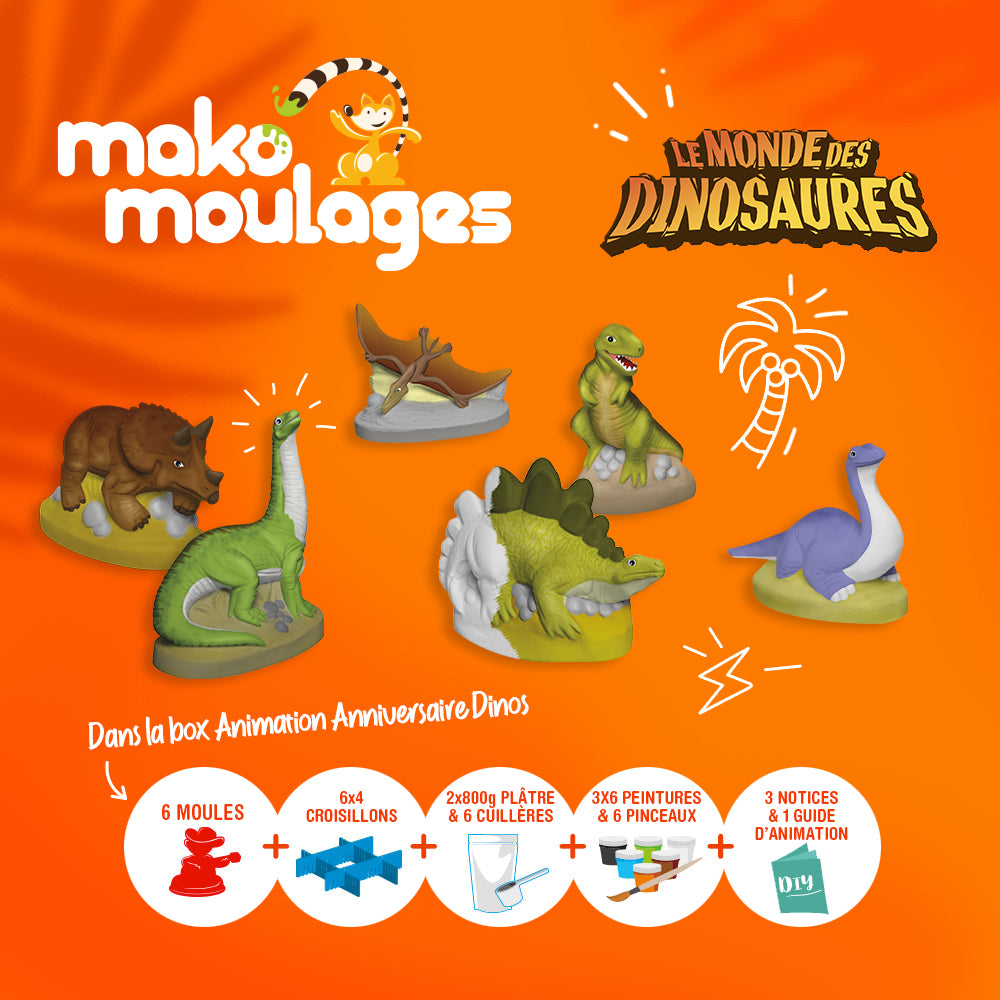 Coffret cadeau moulage en plâtre Dinosaures - MAKO MOULAGES